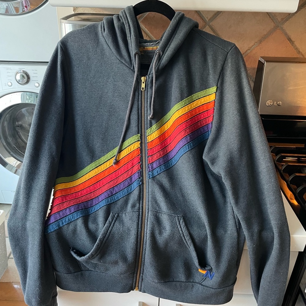 Aviator Nation Disco Stitch 7 Hoodie - Charcoal Medium